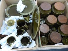 Two Boxes of Hornsea Pottery Dinnerware, Jars, Etc