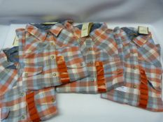 *FOUR LADIES CHECKERED SHIRTS SIZE M