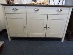 *GREY SIDEBOARD WITH DARKWOOD TOP