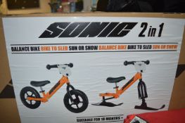 *SONIC 2-IN-1 SUN/SNOW BALANCE BIKE TO SLED