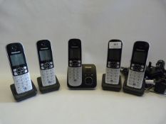 *SET OF FIVE PANASONIC REMOTE TELEPHONES
