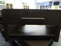 *DARK WOOD COFFEE TABLE WITH SINGLE DRAWER