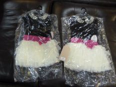 *TWO GIRLS PARTY DRESSES AGE:3