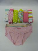 *SEVEN PAIRS OF GIRLS BRIEFS AGE 2-3