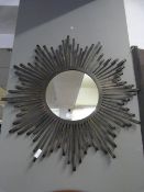 METAL SUNBURST FRAMED WALL MIRROR