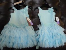 *TWO GIRL'S DRESSES (AQUA) AGE:5