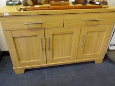 *LIGHT OAK TWO DRAWER SIDEBOARD