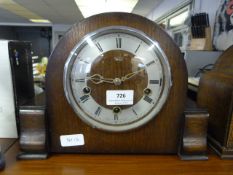 SMITH'S OAK MANTEL CLOCK