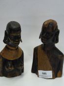 TWO EBONY AFRICAN FIGURES