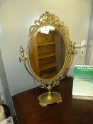 BRASS FRAMED TOILET MIRROR