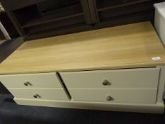 *FOUR DRAWER UNIT (CREAM) WITH LIGHT OAK TOP