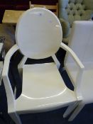 WHITE PLASTIC ARMCHAIR