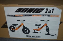 *SONIC 2-IN-1 SUN/SNOW BALANCE BIKE TO SLED