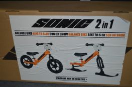*SONIC 2-IN-1 SUN/SNOW BALANCE BIKE TO SLED