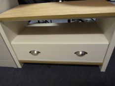 *TV CABINET (CREAM AND LIGHT OAK)