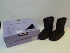 *CHILD'S SHEARLING BOOTS (CHOCOLATE) SIZE:10