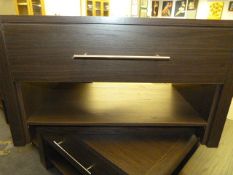 *DARK WOOD COFFEE TABLE WITH SINGLE DRAWER