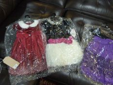 *THREE GIRLS PARTY DRESSES AGE:4
