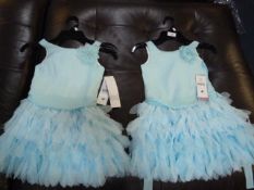 *TWO GIRL'S DRESSES (AQUA) AGE:4