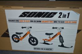*SONIC 2-IN-1 SUN/SNOW BALANCE BIKE TO SLED