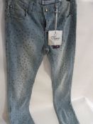 *GIRLS STRETCH JEANS (LIGHT BLUE WITH STARS) AGE:14