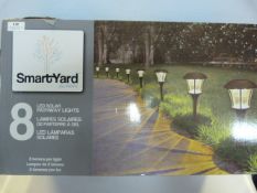 *SET OF SMART YARD 8 SOLAR PATHWAY LIGHTS