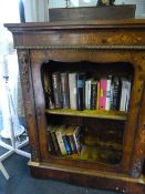 WALNUT INLAID DISPLAY CABINET WITH BRASS DECORATION