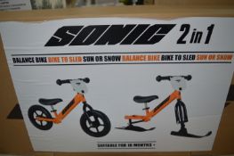 *SONIC 2-IN-1 SUN/SNOW BALANCE BIKE TO SLED