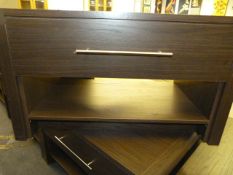 *DARK WOOD COFFEE TABLE WITH SINGLE DRAWER