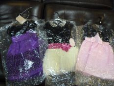 *THREE GIRLS PARTY DRESSES AGE:3