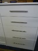 *FIVE DRAWER CHEST OF DRAWERS (WHITE)