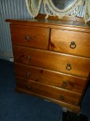 PINE FOUR HEIGHT CHEST OF DRAWERS