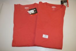 *TWO COTTON T-SHIRTS (RED) SIZE: MEDIUM