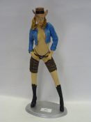 GLAMOUR MODEL FIGURINE IN DENIM JACKET