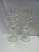 PAIR OF LARGE TABLE DECORATION IN FORM OF A GLASS