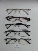 *FIVE ASSORTED DESIGN OPTICS READING GLASSES