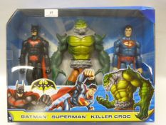 *BATMAN, SUPERMAN AND KILLER CROC TOY SET