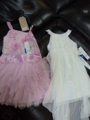 *TWO GIRL'S DRESSES (ONE WHITE, ONE PINK) SIZE: 8
