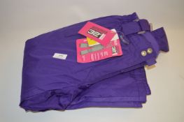 *PAIR OF GIRL'S 32 DEGREE WEATHERPROOF SALOPETTES (PURPLE) SIZE: SMALL