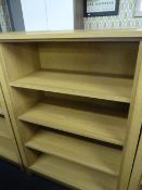 *LIGHT OAK FOUR HEIGHT BOOKCASE