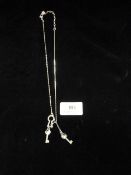 *SILVER METAL NECK CHAIN WITH KEY PENDANTS