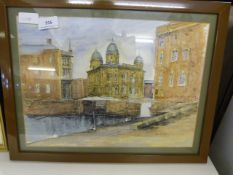 FRAMED WATERCOLOR BY JANE PEIRSON 