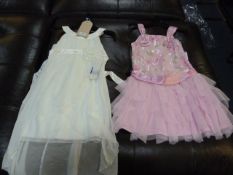 *TWO GIRL'S DRESSES (ONE WHITE, ONE PINK) AGE: 8