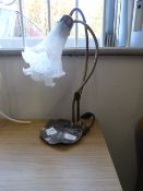 BRONZE COLOURED TWO BRANCH TIFFANY STYLE TABLE LAMP