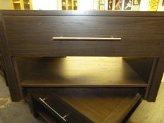 *DARK WOOD COFFEE TABLE WITH SINGLE DRAWER
