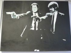 LARGE CANVAS OF JOHN TRAVOLTA FROM PULP FICTION
