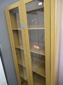 *LIGHT OAK GLAZED DISPLAY CABINET
