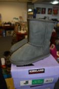 *Childs Grey Sheepskin Boots Size 1