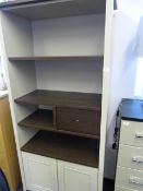 *GREY AND DARK TEAK WALL UNIT