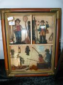 FRAMED MODEL SCENE OF FISHERMEN